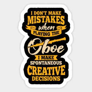 Oboe Player Instrument Oboist Gift Sticker